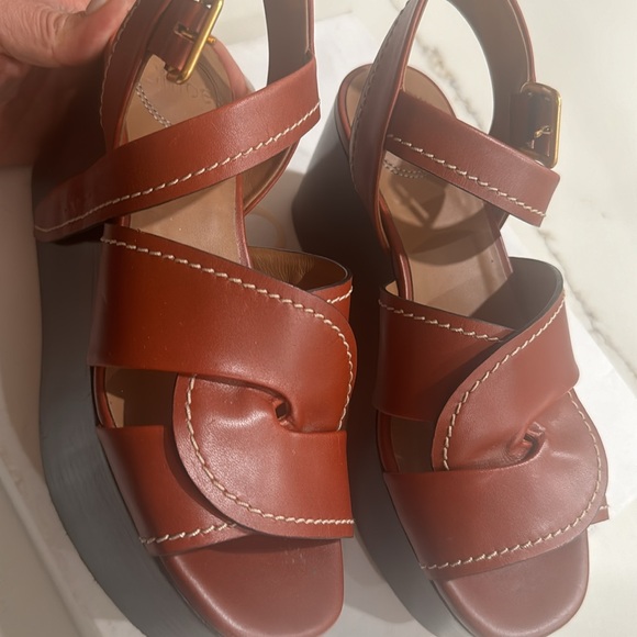 Chloé Candice Leather Wedge Platform Sandal - Picture 7 of 11